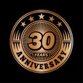 30 years anniversary celebration. 30th anniversary logo design. Thirty years logo. Royalty Free Stock Photo