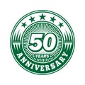 50 years anniversary celebration. 50th anniversary logo design. Fifty years logo. Royalty Free Stock Photo