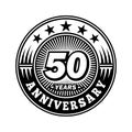 50 years anniversary celebration. 50th anniversary logo design. Fifty years logo.