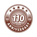 110 years anniversary celebration. 110th anniversary logo design. 110years logo. Royalty Free Stock Photo