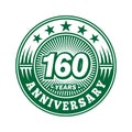 160 years anniversary celebration. 160th anniversary logo design. 160years logo. Royalty Free Stock Photo