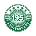 195 years anniversary celebration. 195th anniversary logo design. 195years logo. Royalty Free Stock Photo