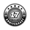17 years anniversary celebration. 17th anniversary logo design. Seventeen years logo. Royalty Free Stock Photo