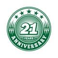 21 years anniversary celebration. 21st anniversary logo design. 21years logo. Royalty Free Stock Photo