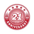 21 years anniversary celebration. 21st anniversary logo design. 21years logo. Royalty Free Stock Photo