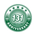 131 years anniversary celebration. 131st anniversary logo design. 131years logo. Royalty Free Stock Photo