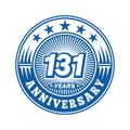 131years anniversary celebration. 131st anniversary logo design. 131years logo. Royalty Free Stock Photo