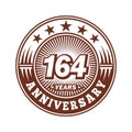 164 years anniversary celebration. 164th anniversary logo design. 164years logo. Royalty Free Stock Photo