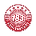183 years anniversary celebration. 183rd anniversary logo design. 183years logo. Royalty Free Stock Photo