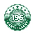 196 years anniversary celebration. 196th anniversary logo design. 196years logo. Royalty Free Stock Photo