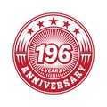 196 years anniversary celebration. 196th anniversary logo design. 196years logo. Royalty Free Stock Photo