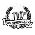 110 years anniversary celebration logotype. 110th anniversary logo. Vector and illustration. Royalty Free Stock Photo