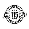 115 years anniversary celebration logotype. 115th years logo. Vector and illustration. Royalty Free Stock Photo