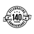 140 years anniversary celebration logotype. 140th years logo. Vector and illustration.