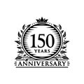 150 years celebrating anniversary design template. 150th anniversary logo. Vector and illustration.