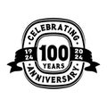 100th Anniversary Celebration Logo Design Template. 100th Anniversary Vector and Illustration. Royalty Free Stock Photo