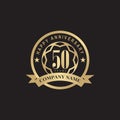 50th celebrating anniversary emblem logo design