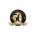 50th celebrating anniversary emblem logo design