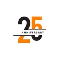 25th celebrating anniversary emblem logo design vector illustration template Royalty Free Stock Photo