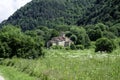 10th century ancient Christian church, Nizhnearhizy temples, Northern Zelenchuk temple, stone temple among mountains and