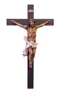 18th century Baroque Crucifix in natural size cut out, Royalty Free Stock Photo
