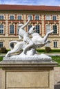 16th century baroque Lancut Castle, Italian Garden - sculpture of Bacchus on the panther, Lancut, Poland