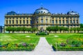 The 18th century baroque palace Wurzburg Residenz with its Court Gardens is the main sights of city and UNESCO World Heritage Site