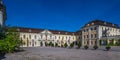 The 18th century Baroque Residenzschloss Ludwigsburg, inspired by Versailles Palace. View of the entrance area to the inner Royalty Free Stock Photo