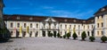 The 18th century Baroque Residenzschloss Ludwigsburg, inspired by Versailles Palace. View of the entrance area to the inner Royalty Free Stock Photo