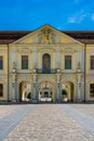 The 18th century Baroque Residenzschloss Ludwigsburg, inspired by Versailles Palace. View of the entrance area to the inner Royalty Free Stock Photo