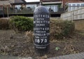 A 19th century boundary marker on the River Trent embankment in Nottingham Royalty Free Stock Photo