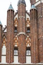 16th century brick gothic St. Mary`s Church, exterior, Gdansk, Poland Royalty Free Stock Photo