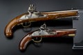 18th Century British Flintlock Pistols. Royalty Free Stock Photo