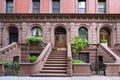 19th century brownstone townhouses Royalty Free Stock Photo