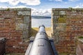 18th Century cannon at the Historic Military fortress Fort Georg, Scotland