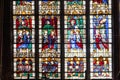 stained glass windows in european church Royalty Free Stock Photo