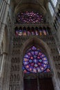 Stained glass windows in european church Royalty Free Stock Photo