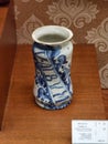 17th Century China Macau Antique Porcelain Pharmacy Jar Delft Museum Vintage Retro Macao Portuguese Earthenware Azulejo Ceramic Royalty Free Stock Photo