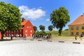 17th century Citadel, Kastellet, tourists on bicycles, Copenhagen, Denmark