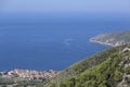 12th century coastal town lying on the island of Vis on the Adriatic Sea, typical mediterranean architecture, Komiza, Croatia Royalty Free Stock Photo