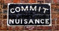 Commit Nuisance (Just be hot) - 19th century sign, Australia