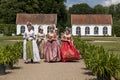 18th century day at Gammel Estrup Castle, People are dressed as in the 18th century and everything passes as then. Women in