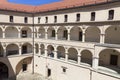 14th century defense Castle Pieskowa Skala , arcade courtyard, near Krakow, Poland