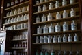 18th century drugstore with full shelves