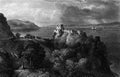 Antique Illustration of Historic Scottish Castle Landscape