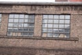 19th century factory wall with windows Royalty Free Stock Photo