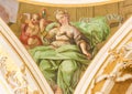 Fresco depicting the Cardinal Virtue Prudence Royalty Free Stock Photo