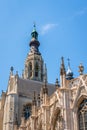 Part of the Grote Kerk or Onze-Lieve-Vrouwekerk in Breda against the blue sky Royalty Free Stock Photo