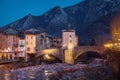 13th century historic toll bridge in Sospel, France