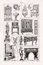 19th century illustration about French furniture